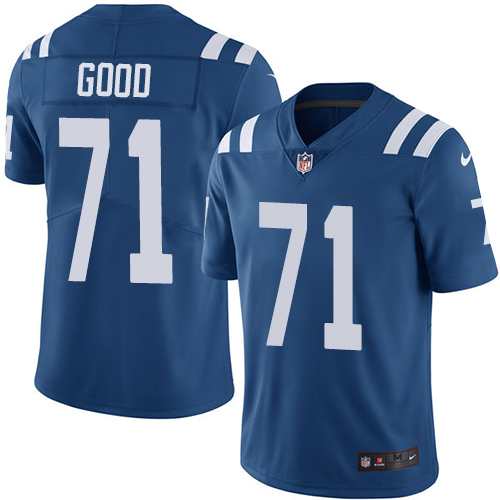Indianapolis Colts 71 Limited Denzelle Good Royal Blue Nike NFL Home Youth Vapor Untouchable jerseys